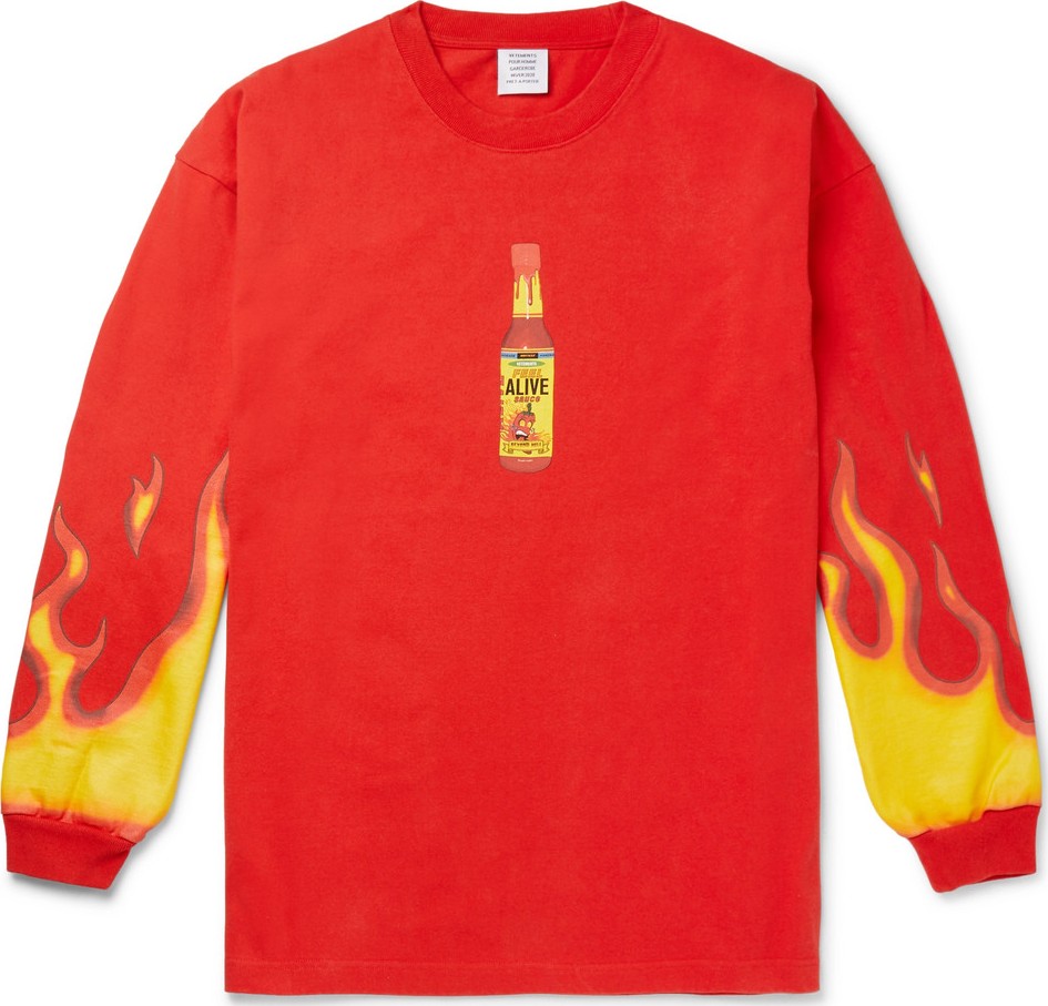Vetements Oversized Printed Cotton-Jersey T-Shirt