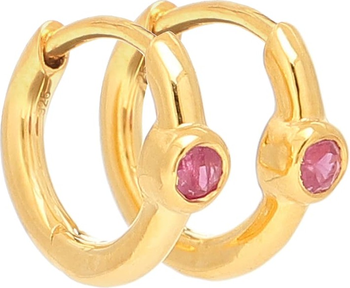 Theodora Warre Ruby Health gold-plated hoop earrings