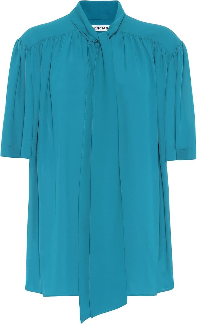 Balenciaga Scarf crêpe shirt