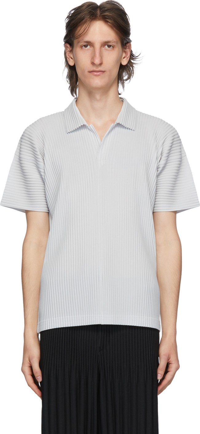 Homme Plissé Issey Miyake Grey Basics Polo