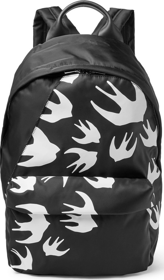 McQ - Alexander McQueen Leather-Trimmed Printed Shell Backpack