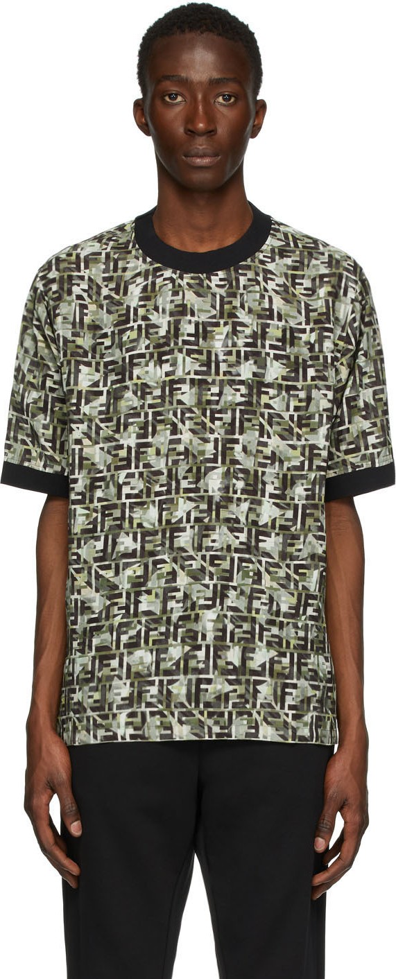 Fendi Green Viscose FF T-Shirt