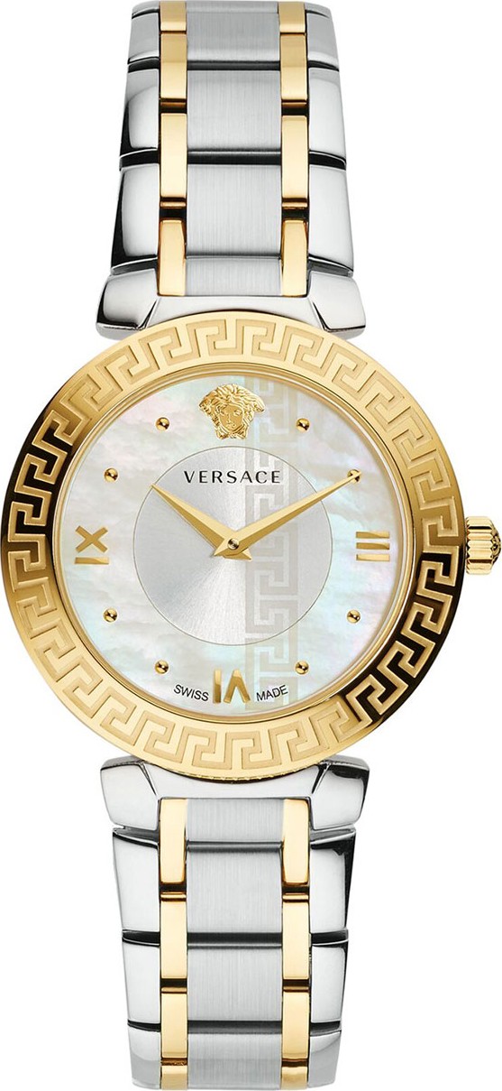 Versace 35mm Daphnis Bracelet Greca Watch, Two-Tone