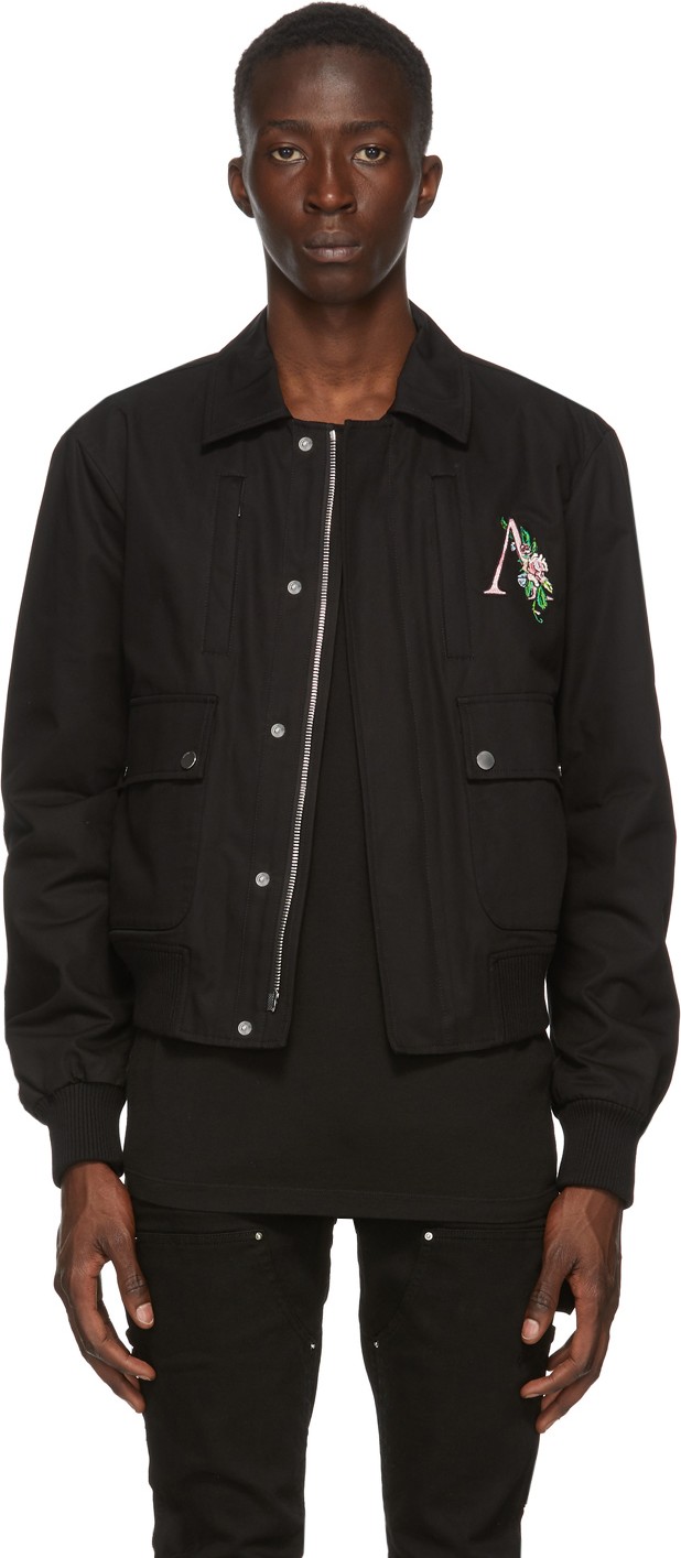 Amiri Black Floral Logo Jacket