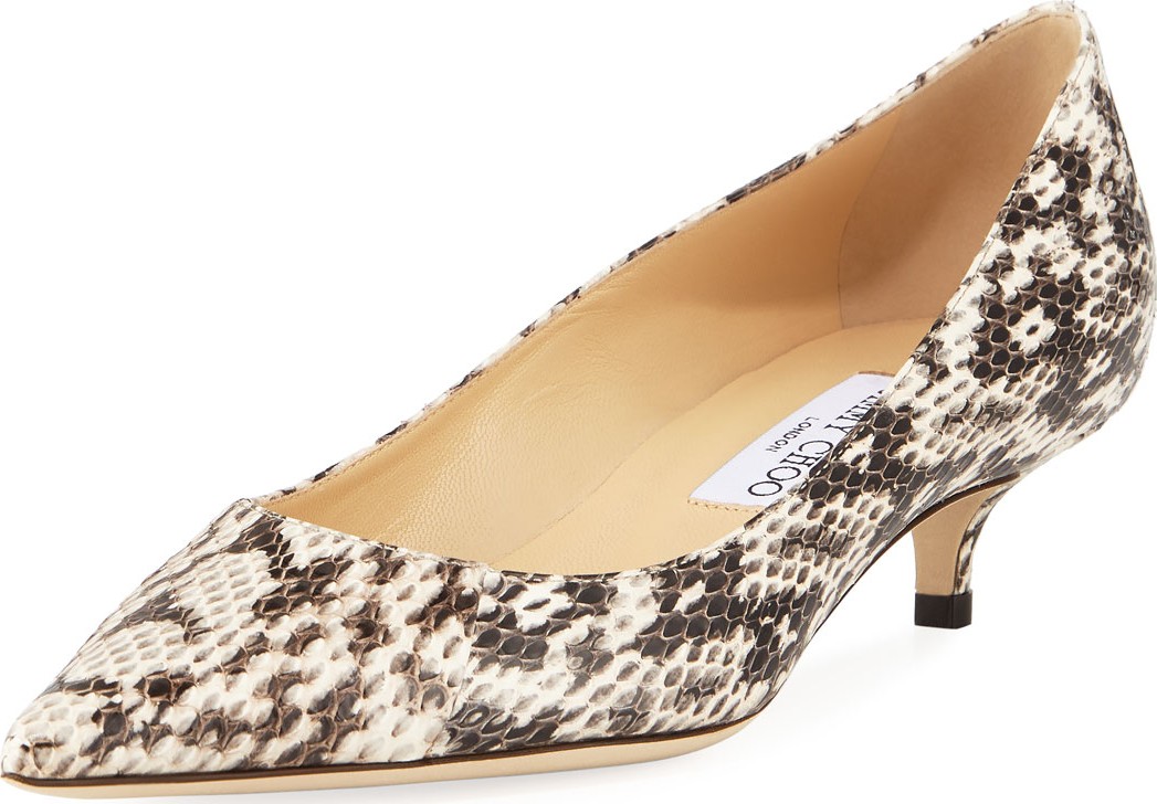 Jimmy Choo Amelia Snake-Print Leather Pumps