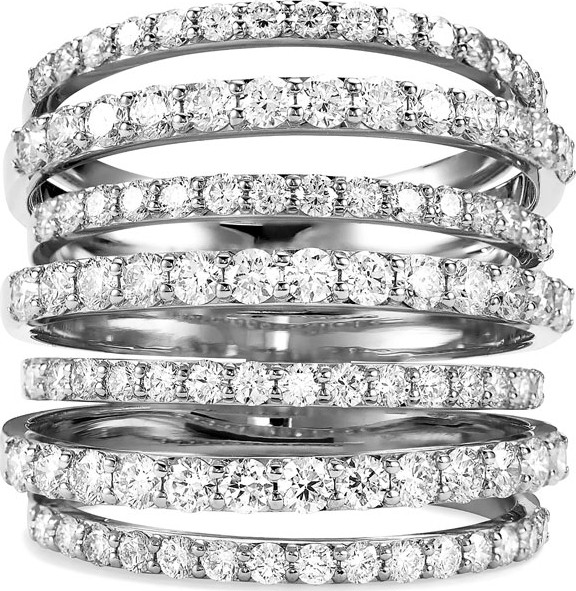 Lana 14k White Gold Diamond Legacy Crown Ring, Size 7