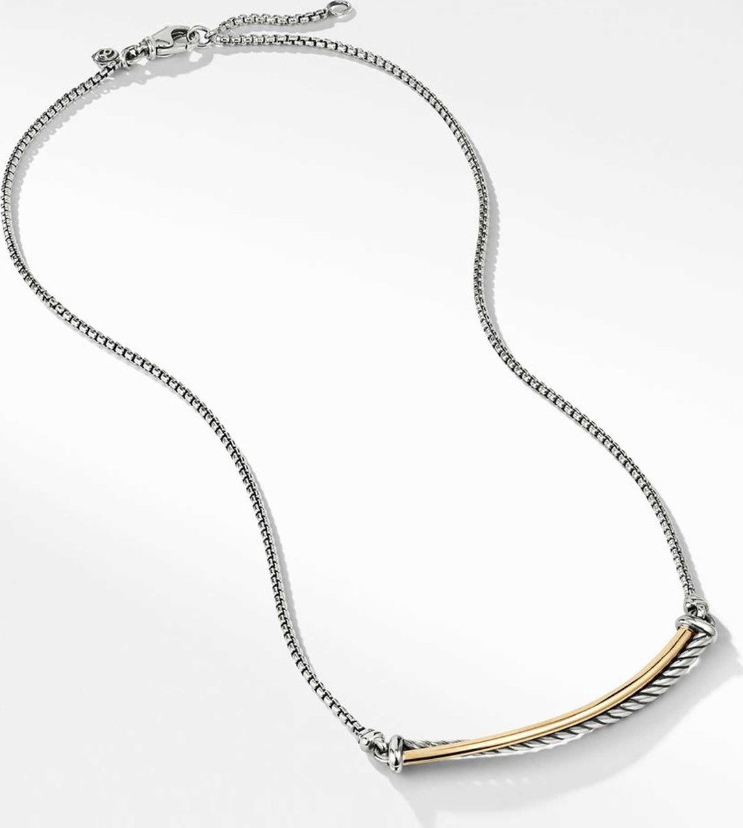 David Yurman Crossover Bar Necklace with 18K Gold