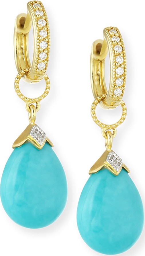 Jude Frances 18K Gold Turquoise and Diamond Earring Charms