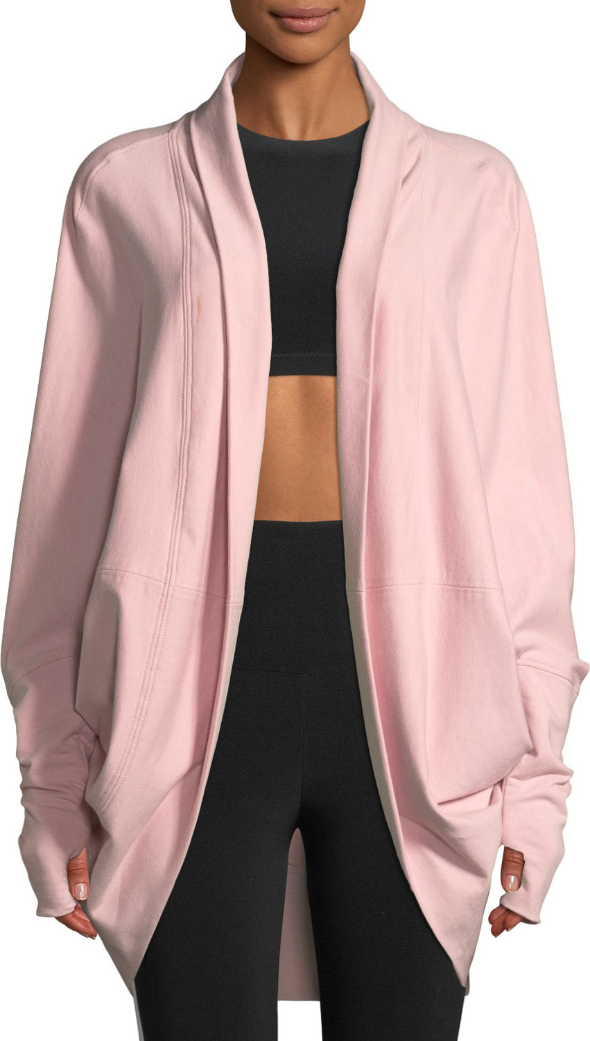 Norma Kamali Open-Front Terry Cocoon Cardigan