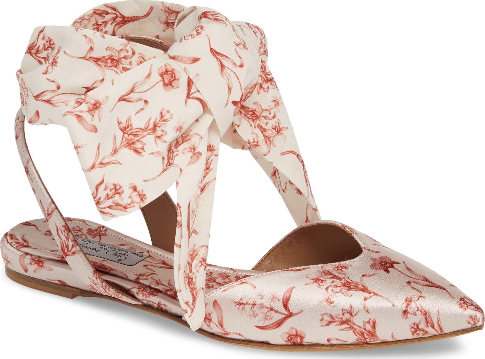 Tabitha Simmons Vera Floral Ankle Wrap Flat
