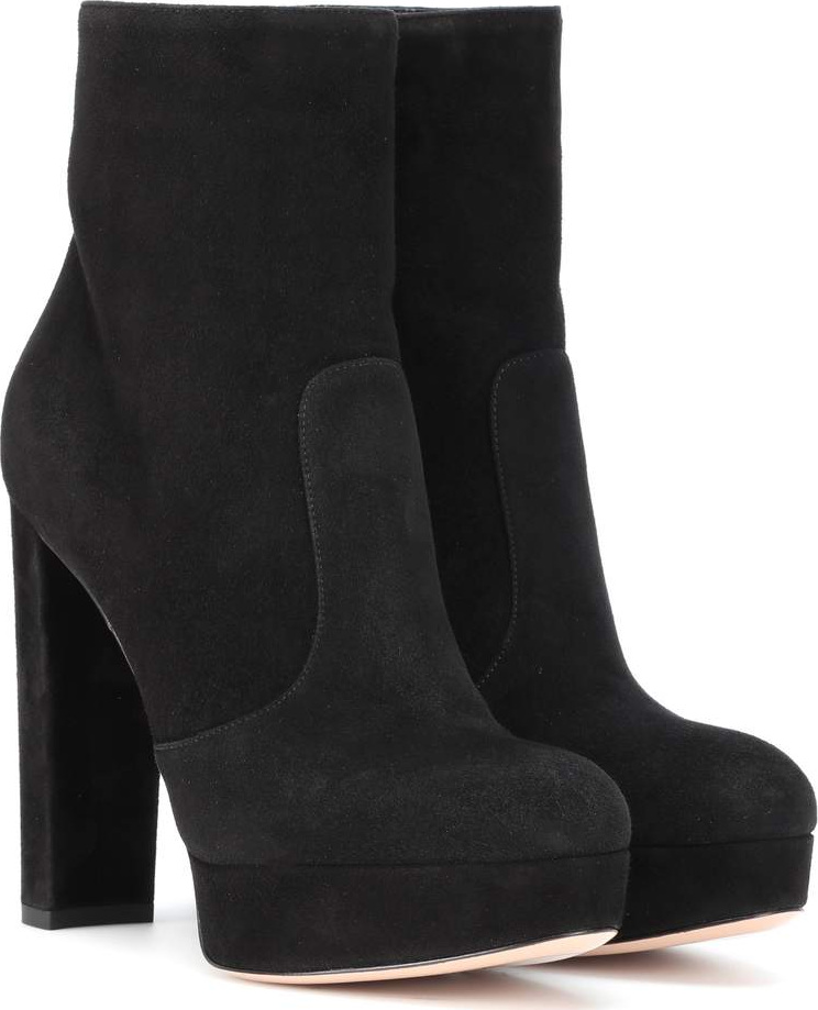 Gianvito Rossi Brook plateau suede ankle boots