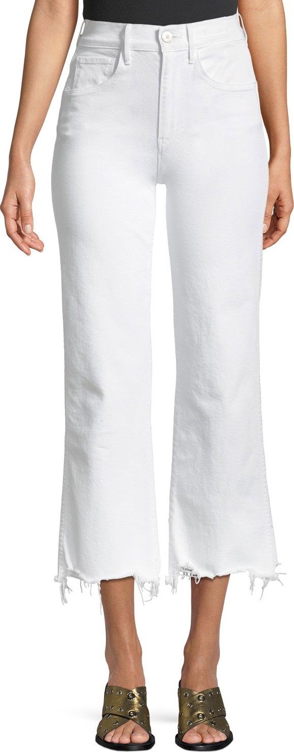 3X1 W4 Shelter Wide-Leg Crop Jeans w/ Raw-Edge Hem