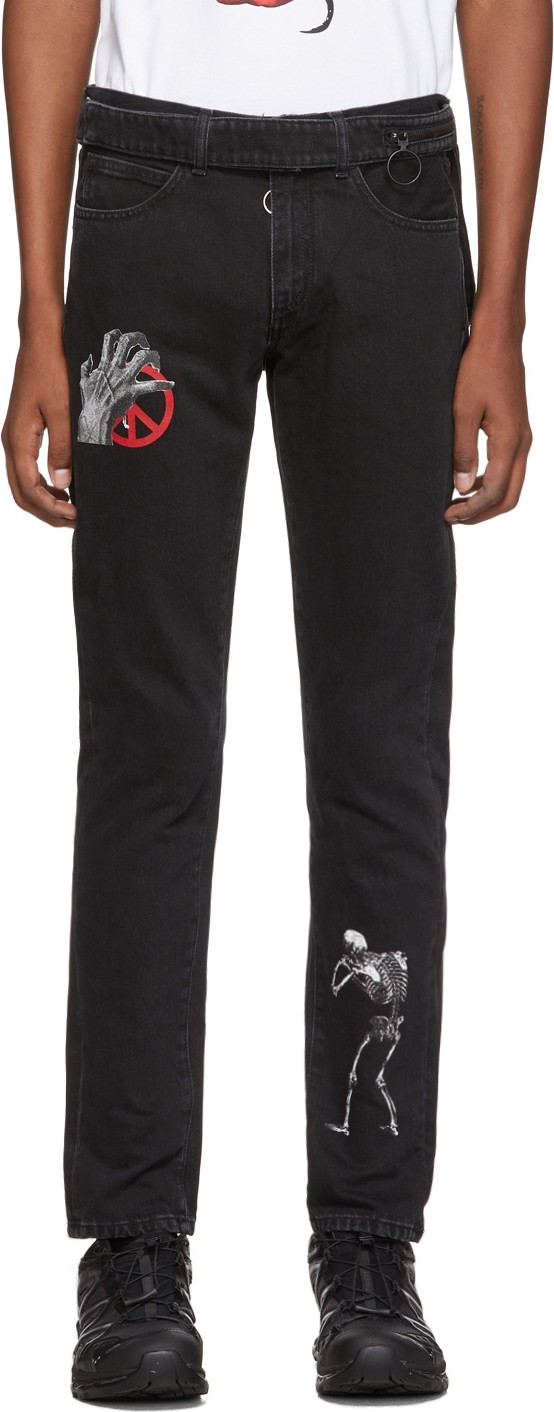 Off White Black Undercover Edition Cutted Slim 5-Pocket Jeans