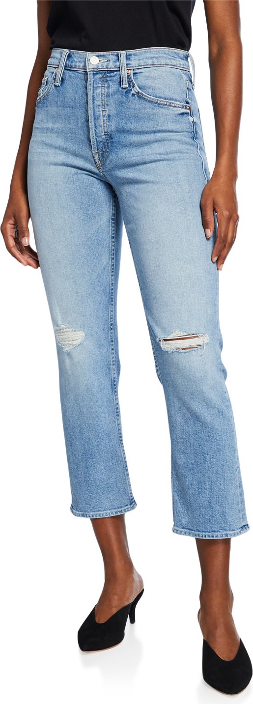 MOTHER The Tomcat Distressed Straight-Leg Jeans