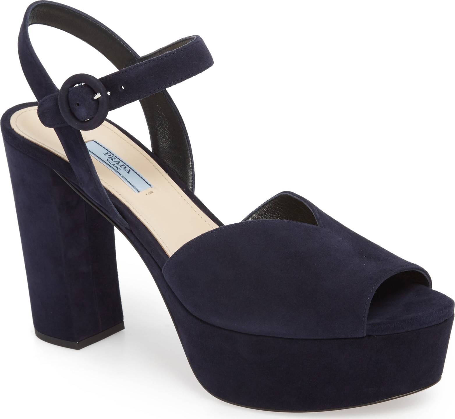 Prada Quarter Strap Platform Sandal