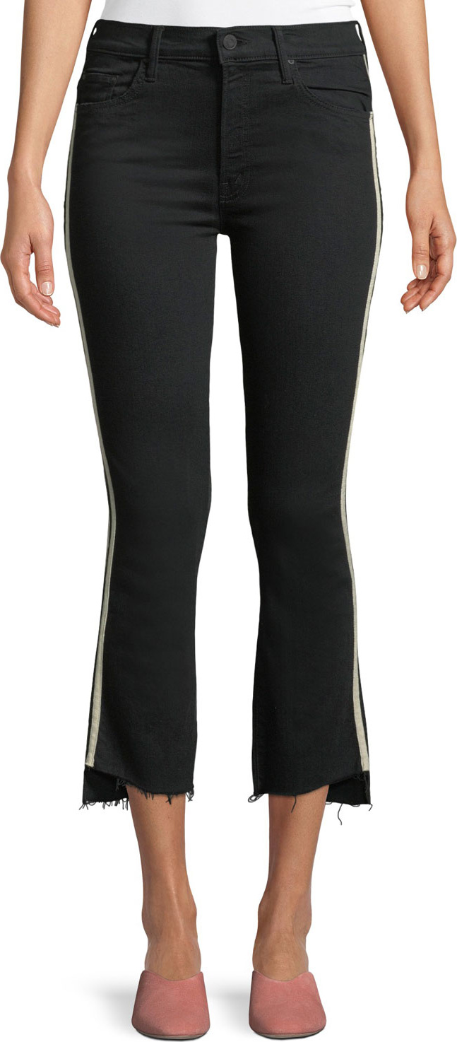 MOTHER Insider Crop Step Fray Striped Jeans