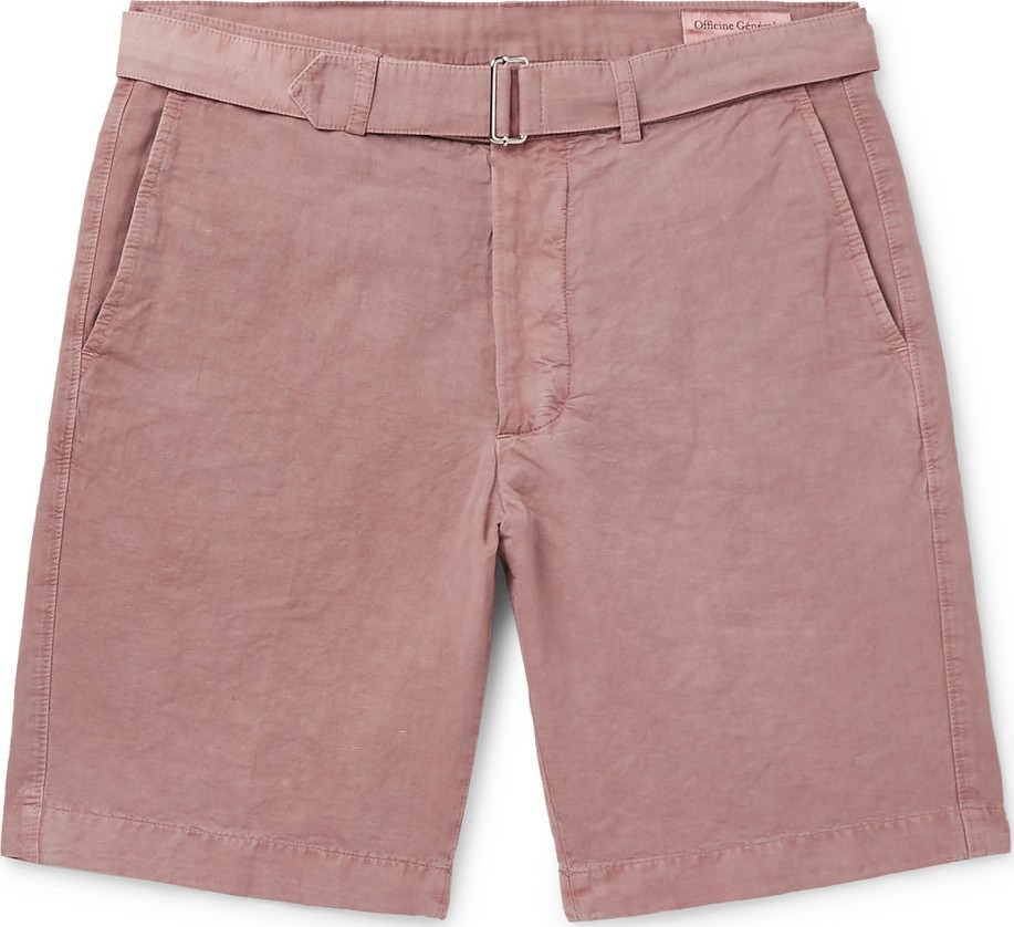 Officine Générale Julian Slim-Fit Garment-Dyed Cotton-Blend Shorts