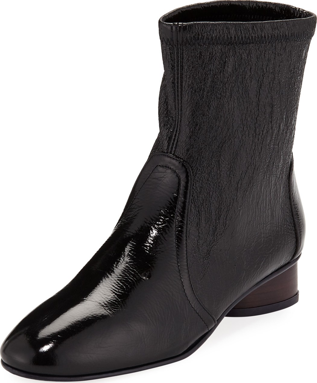 Stuart Weitzman Quebec Crinkled Leather Booties