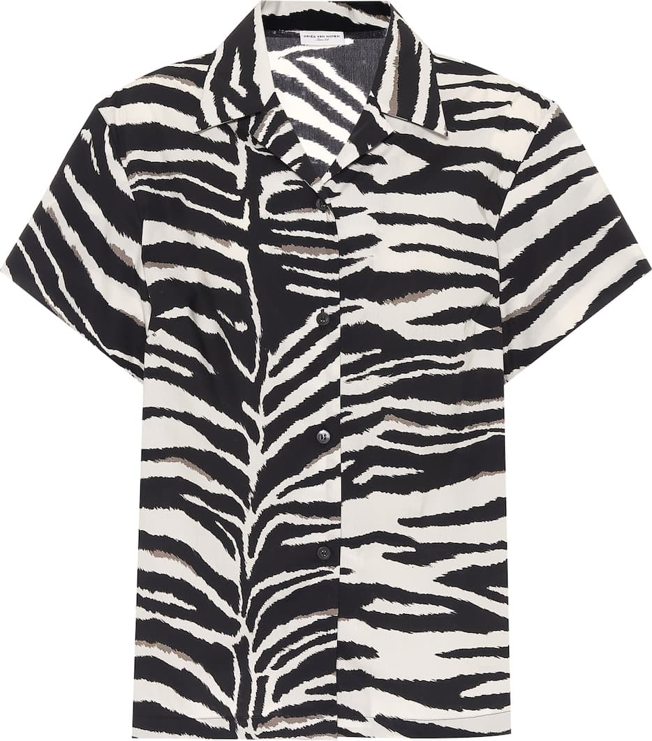 Dries Van Noten Zebra-print cotton poplin shirt
