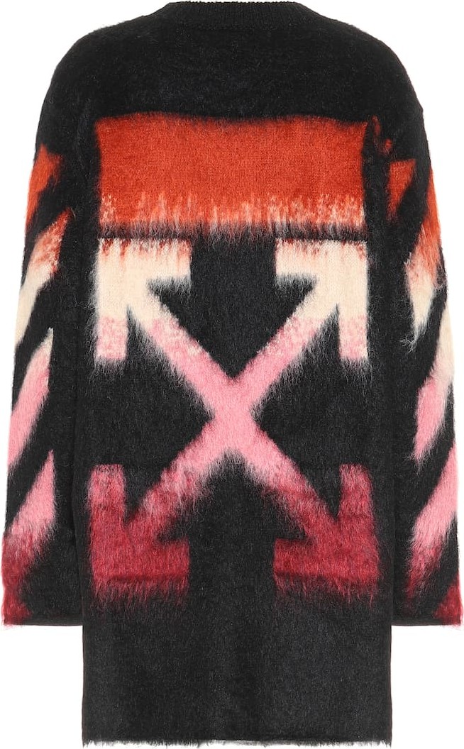 Off White Logo mohair-blend sweater dress