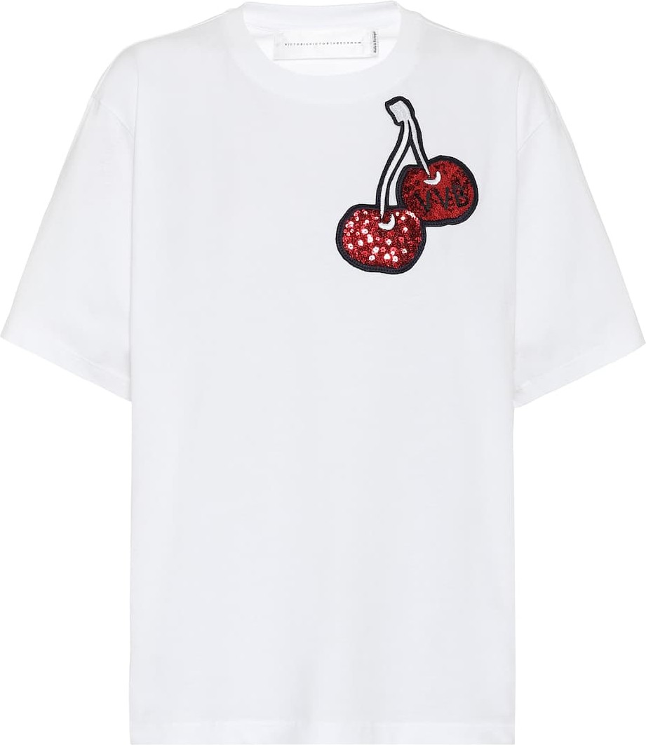 VICTORIA, VICTORIA BECKHAM Sequined cotton T-shirt