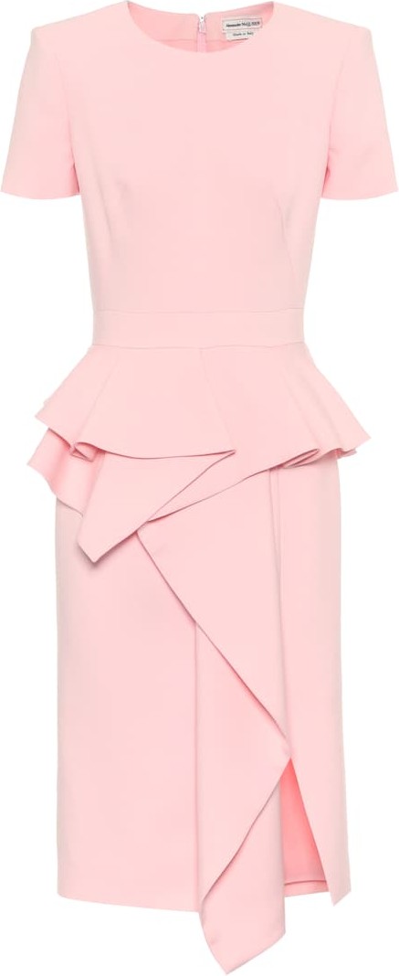 Alexander McQueen Wool and silk-blend midi dress