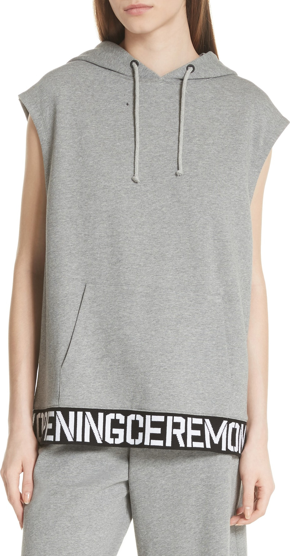Opening Ceremony Stencil Hem Sleeveless Hoodie