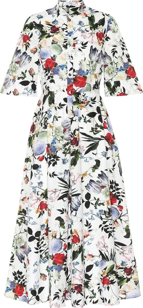 Erdem Adrienne floral cotton midi dress