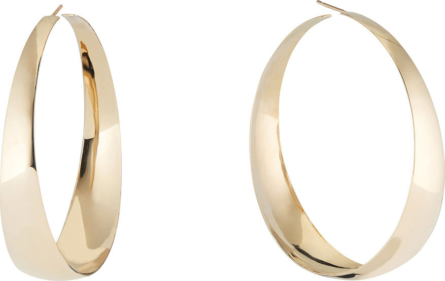 Lana 14k Gold Graduating Curve Hoop Earrings