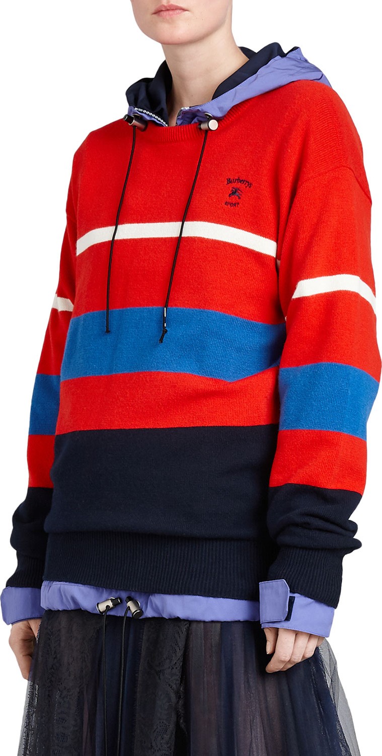 Burberry London England Red Striped Wool Sweater