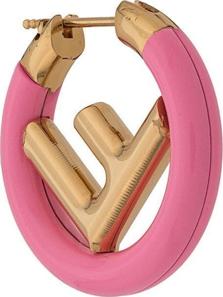 Fendi Pink Mini F Logo Earring