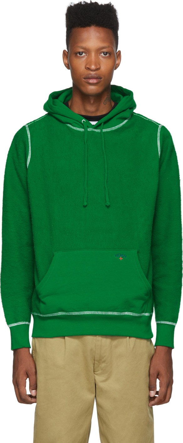 Noah NYC Green Reverse Fleece Hoodie
