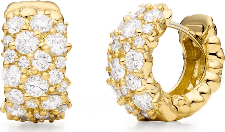 Paul Morelli 18K Gold Large Diamond Confetti Huggie Earrings