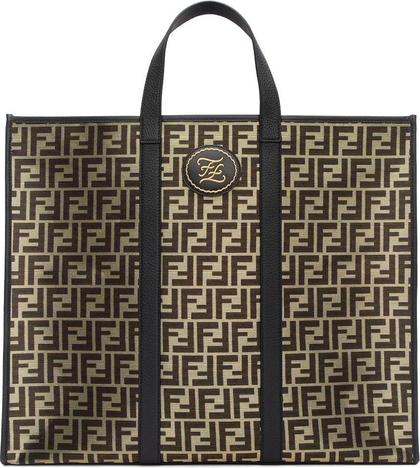 Fendi Black & Gold Large 'Forever Fendi' Tote