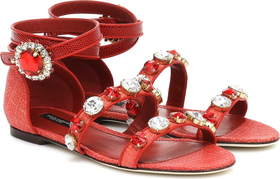 Dolce & Gabbana Embellished leather sandals