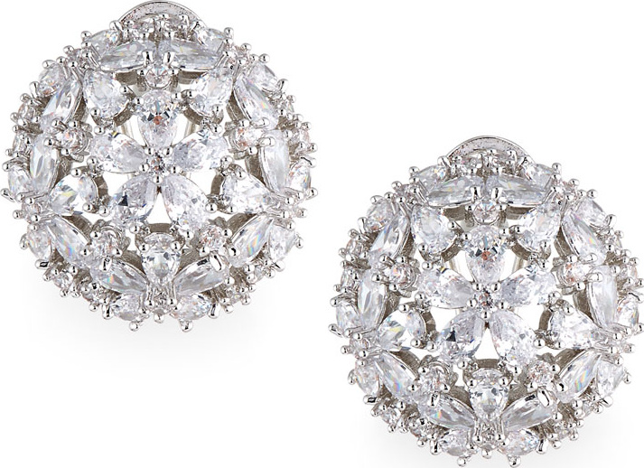 Fallon Monarch Florette Crystal Button Earrings