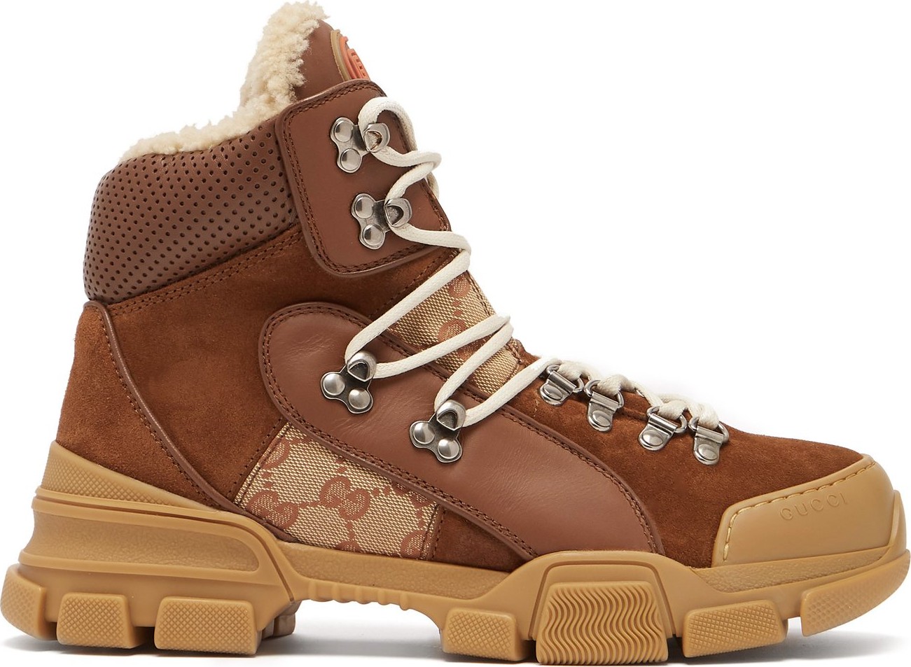 Gucci Flashtrek wool-lined leather high-top trainers