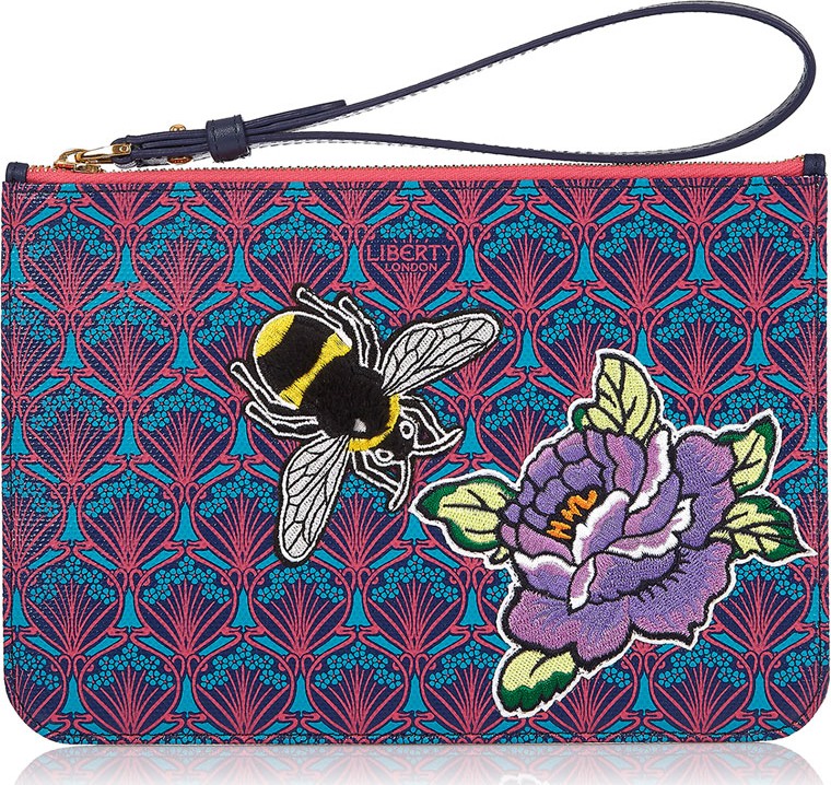 Liberty London Multi Bee Patch Wristlet Bag