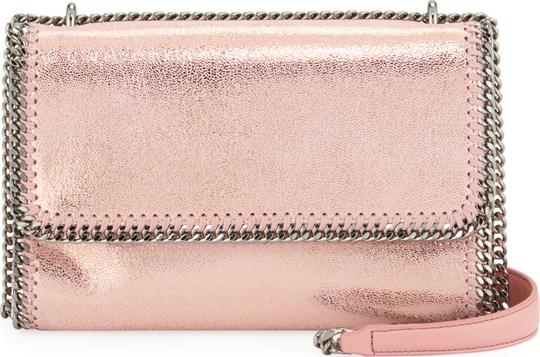 Stella McCartney Falabella Shiny Chain-Trim Crossbody Bag
