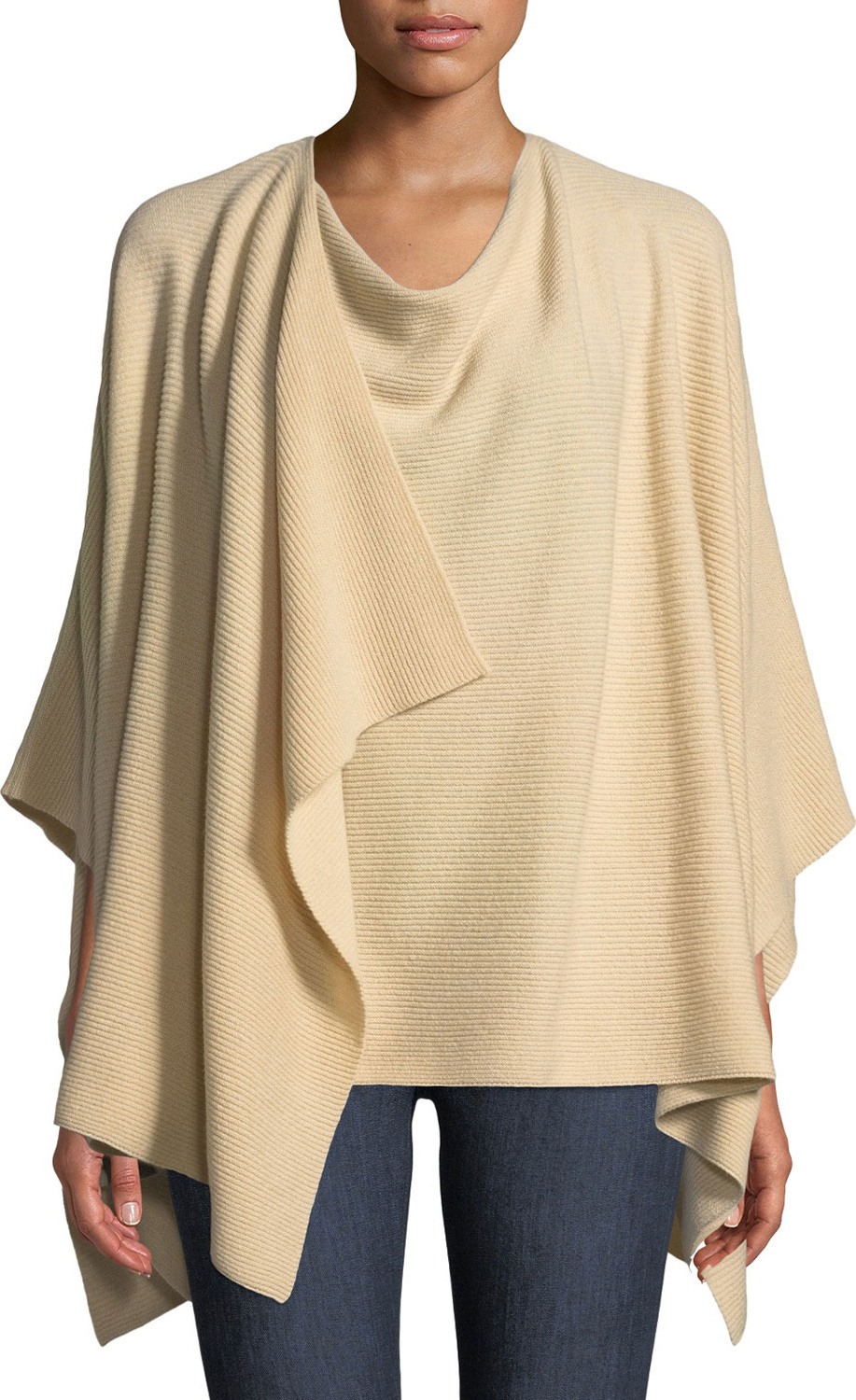 Lafayette 148 New York Cashmere Ribbed Wrap