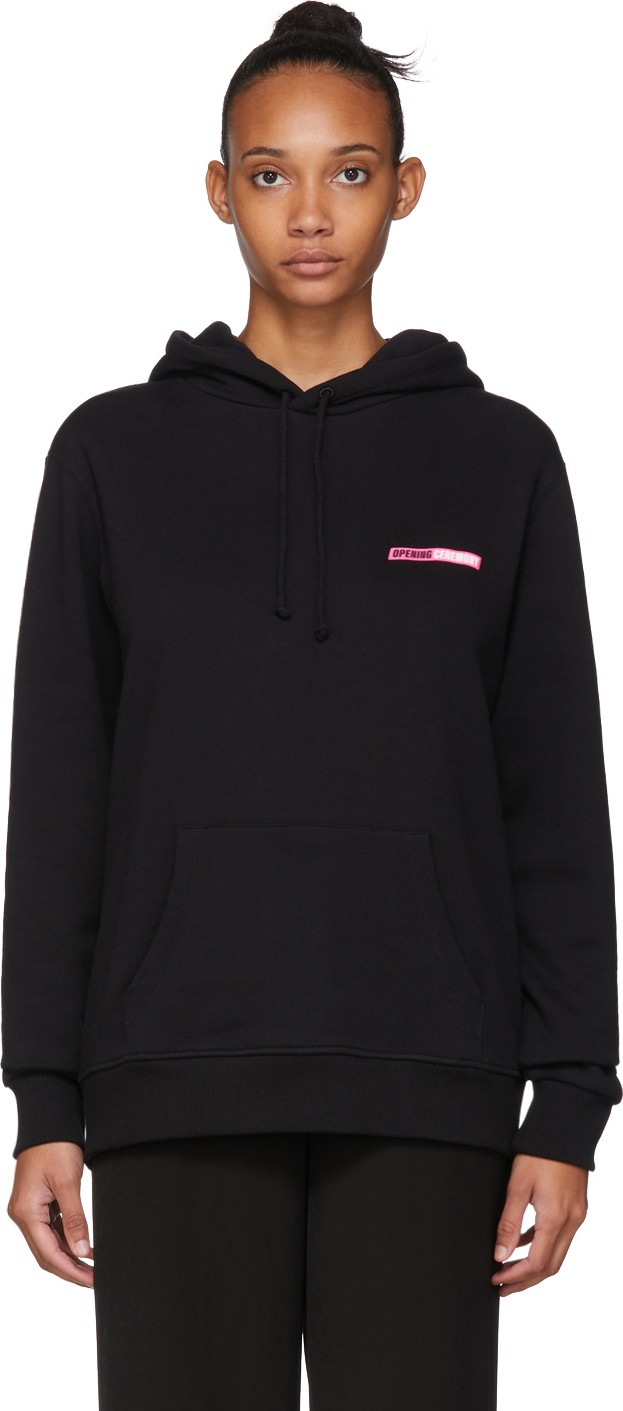 Opening Ceremony SSENSE Exclusive Black Logo Hoodie