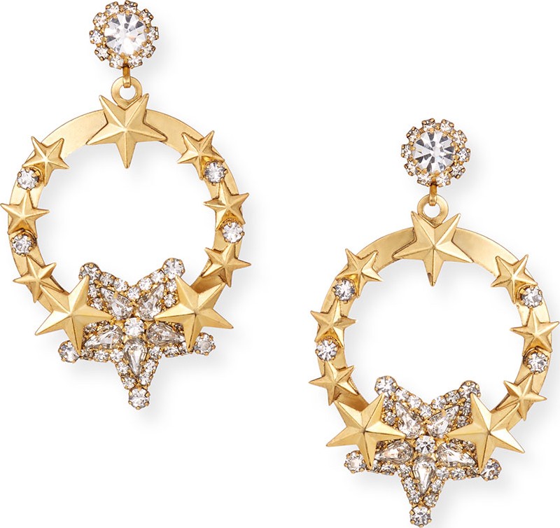 Elizabeth Cole Kelsey Hoop Drop Earrings w/ Stars