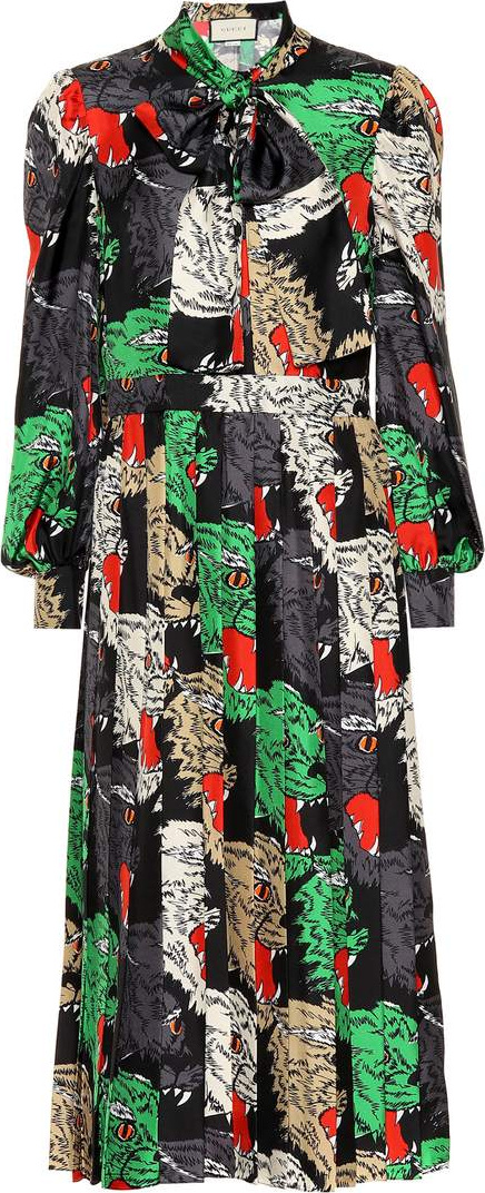 Gucci Printed silk dress