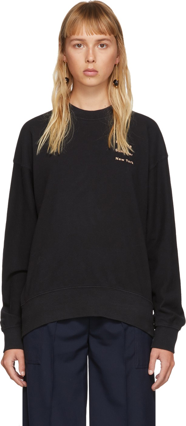 Proenza Schouler Black Logo Crewneck Sweatshirt Proenza Schouler Black Logo Crewneck Sweatshirt
