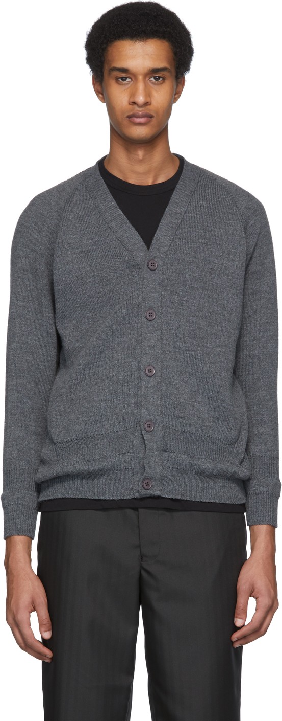 Comme des Garçons Homme Deux Grey Lochaven Of Scotland Edition Raglan Cardigan