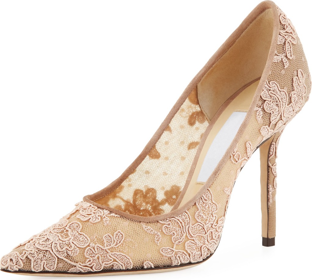 Jimmy Choo Love Lace Pointed Pumps