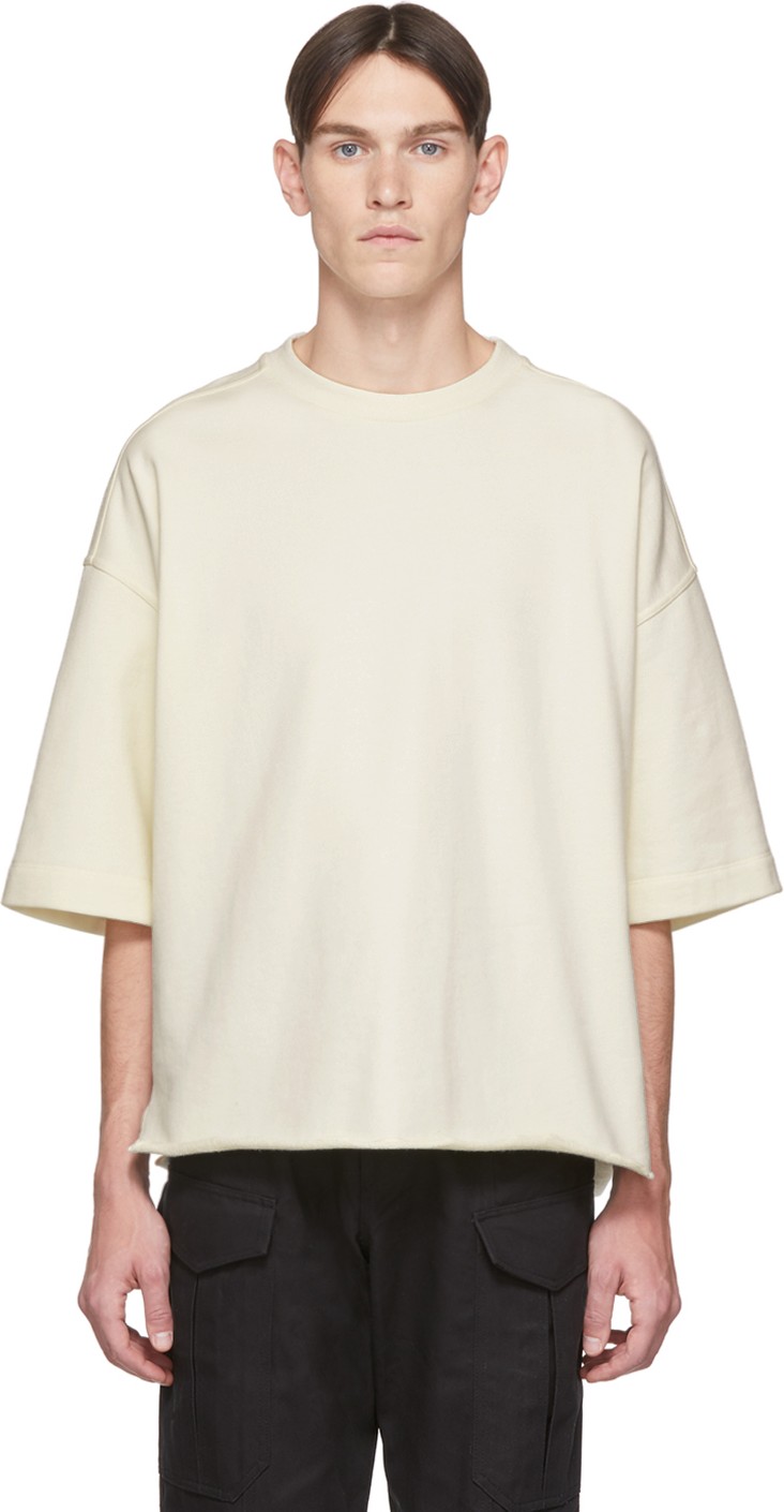 Jil Sander Off-White Three-Quarter Sleeve Sweatshirt