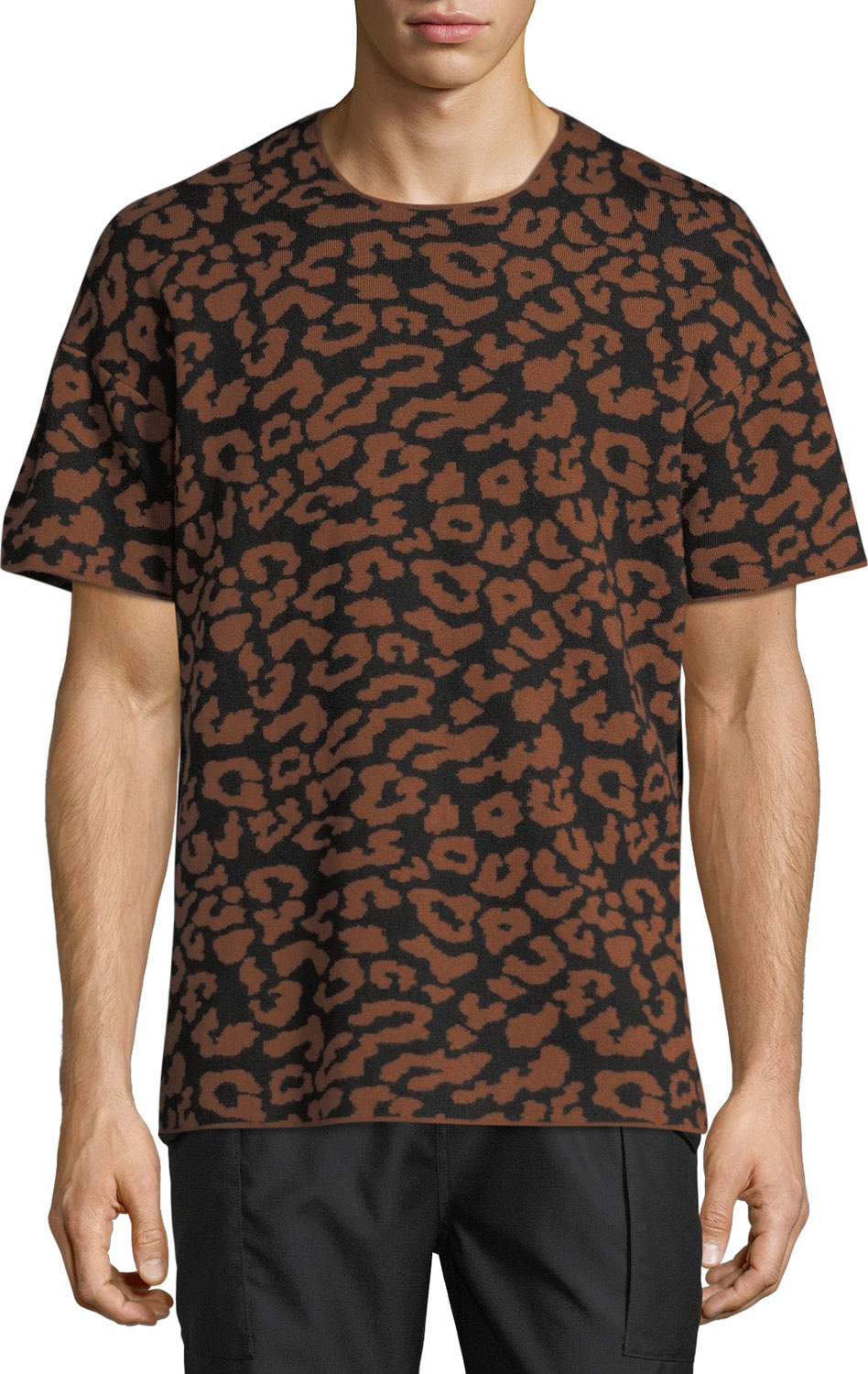 Ovadia & Sons Leopard Jacquard Wool T-Shirt