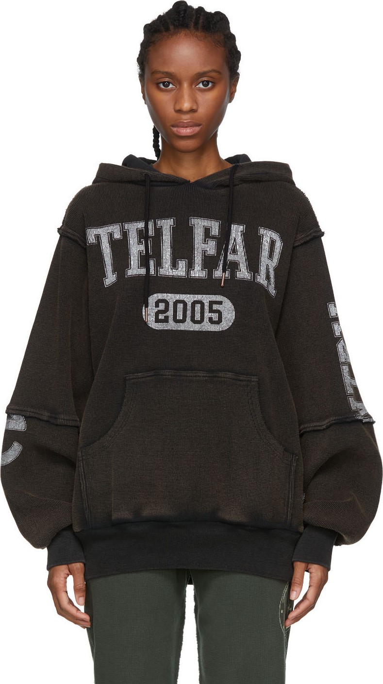 Telfar Black Thermal Hoodie