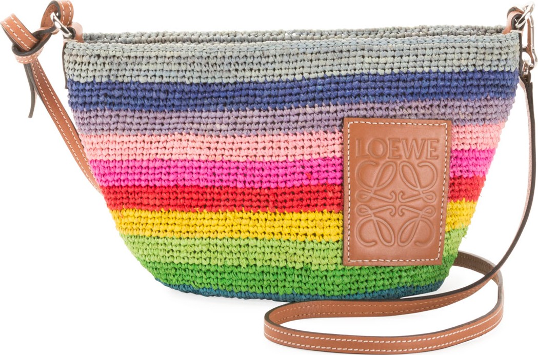 LOEWE x Paula's Ibiza Rainbow Raffia Clutch Bag